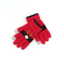 Теплая одежда для маленьких девочек и мальчиков; вязаные варежки; повседневные хлопковые рождественские плотные детские перчатки с геометрическим рисунком лося