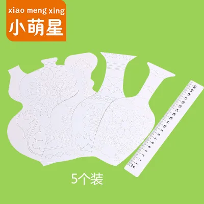 

Handmade Fill Mold Paintings Hand-Painted White Background for Making Cardboard Vase Creative DIY Fine Art Material