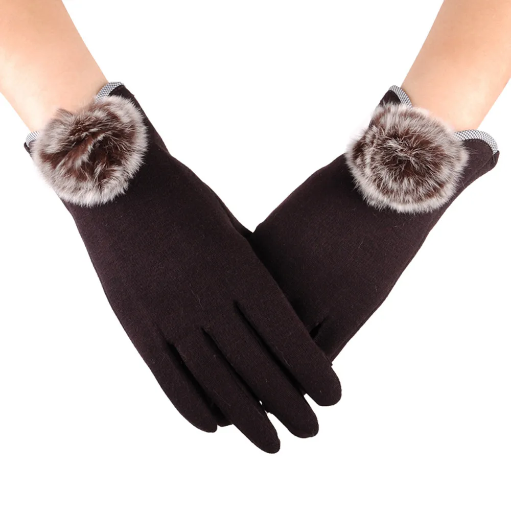 Хит, зимние женские перчатки, модные, с плюшевыми шариками, зимние теплые перчатки для лыжного спорта, защищают руки, зимние теплые Аксессуары#15