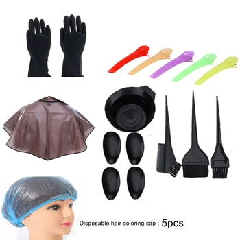 

DIY Hair Dye Coloring Set Hair Tinting Bowl Dye Brush Earmuffs Latex Gloves Hairpins Cap Comb Hair Dye Tools for Salon Home