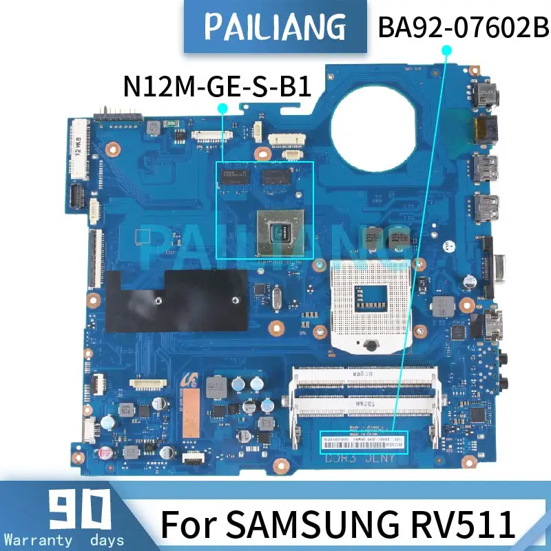 

For SAMSUNG RV511 Mainboard BA92-07602B BA41-01433A HM55 N12M-GE-S-B1 DDR3 Laptop motherboard tested OK