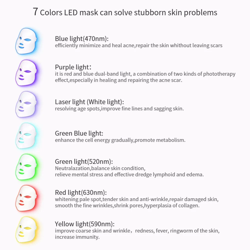  Led Therapy Mask Light Face Mask Therapy Photon Led Facial Mask Korean Skin Care Led Mask Therapy - 4000212018662