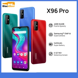 DOOGEE – téléphone portable X96 Pro, écran HD de 6.52 pouces, Smartphone, mémoire de 4 go et 64 go, Octa Core, Android 11, 4G, caméra Quad 13mp, batterie de 5400mAh 