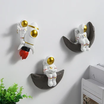 

Nordic Wall Decor Frame Astronaut Resin Figure Wall Shelves Decorative Decorations for Living Room Hanging Christmas Decoration