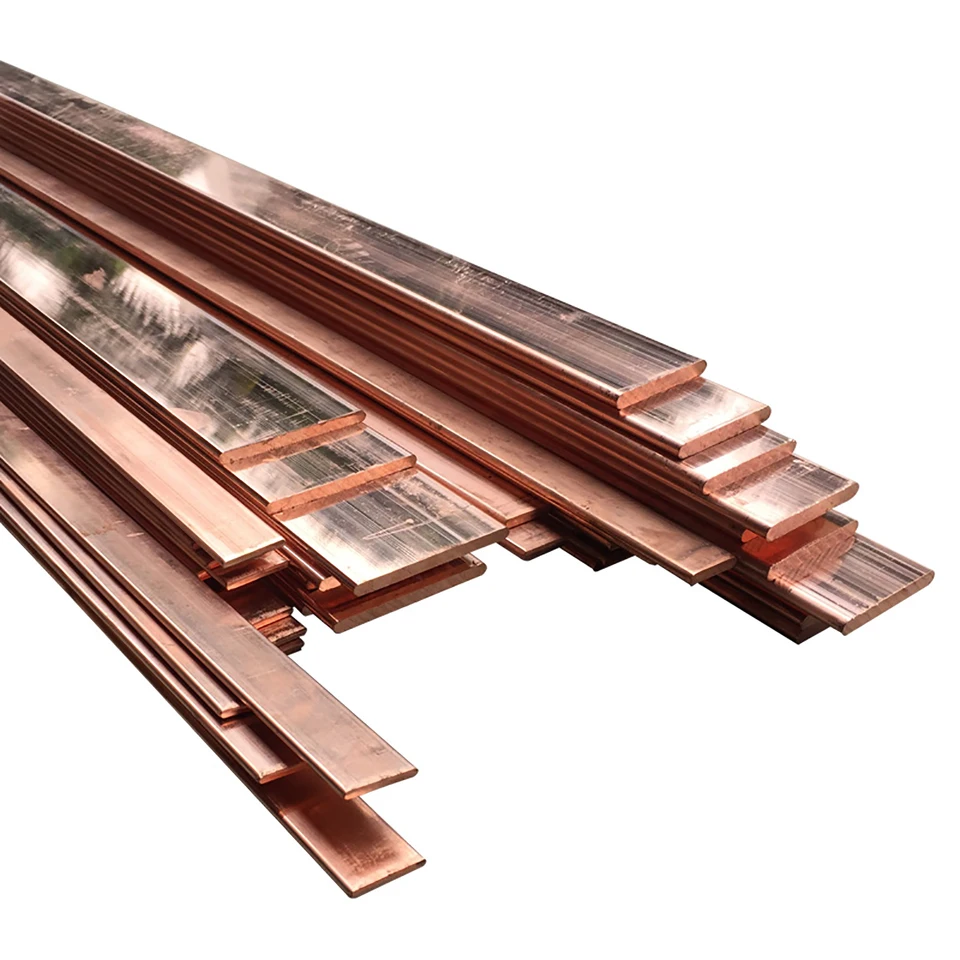 Length 500mm T2 Red Copper Flat Bar Strip Pure Copper Thin Plate CNC DIY Material Thickness 0.5mm 1mm 2mm 3mm 4mm 5mm