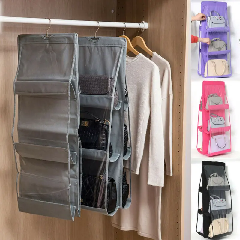 colgante plegable de bolsillos, estante 3 capas, bolso de mano, organizador de puerta, colgador de bolsillo de almacenamiento, colgador de armario|Bolsas de almacenamiento| - AliExpress