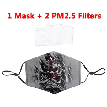 

Skull Printing 3D Masks Adult Washable Reusable Protective PM2.5 Filter Mouth-Muffle anti dust Face mask bacteria proof Flu Mask