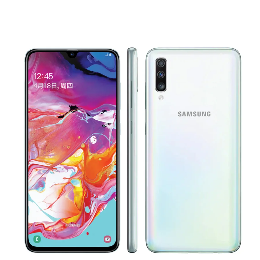 Мобильный телефон samsung Galaxy A70 A705MN-DS, 6 ГБ, 128 ГБ, Snapdragon 675, две sim-карты, 6,7 дюйма, 32 МП, тройная камера заднего вида, 4500 мАч, 4G