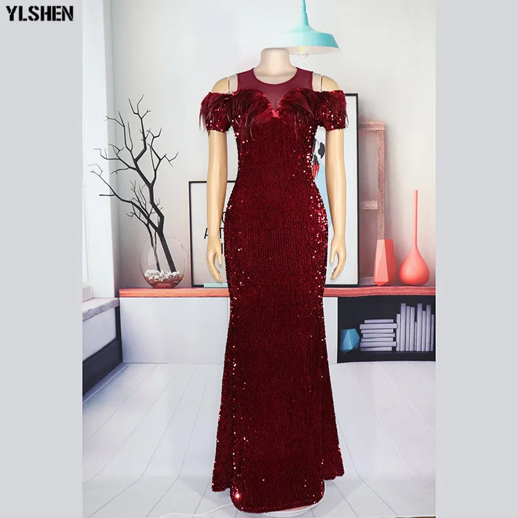 Long Evening Dress African Dresses for Women Dashiki African Clothes Elegant Feather Ankara Dresses Ladies Robe Africa Clothing 04