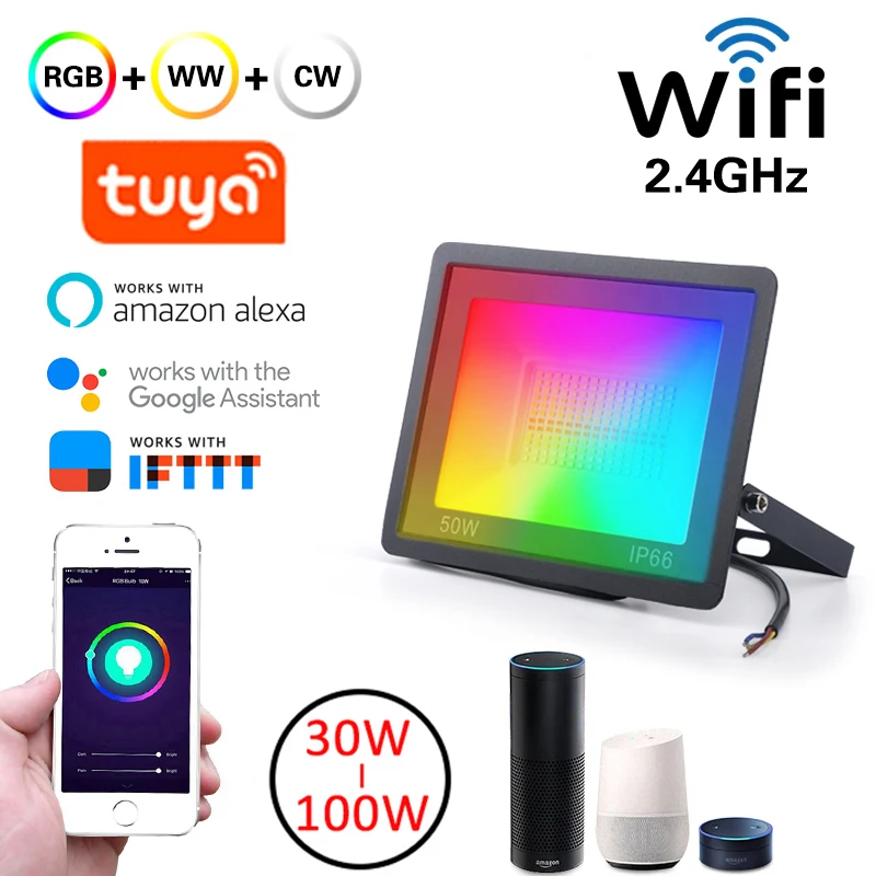 Умный Светодиодный прожектор с Wi-Fi уличсветильник освещение для умного дома