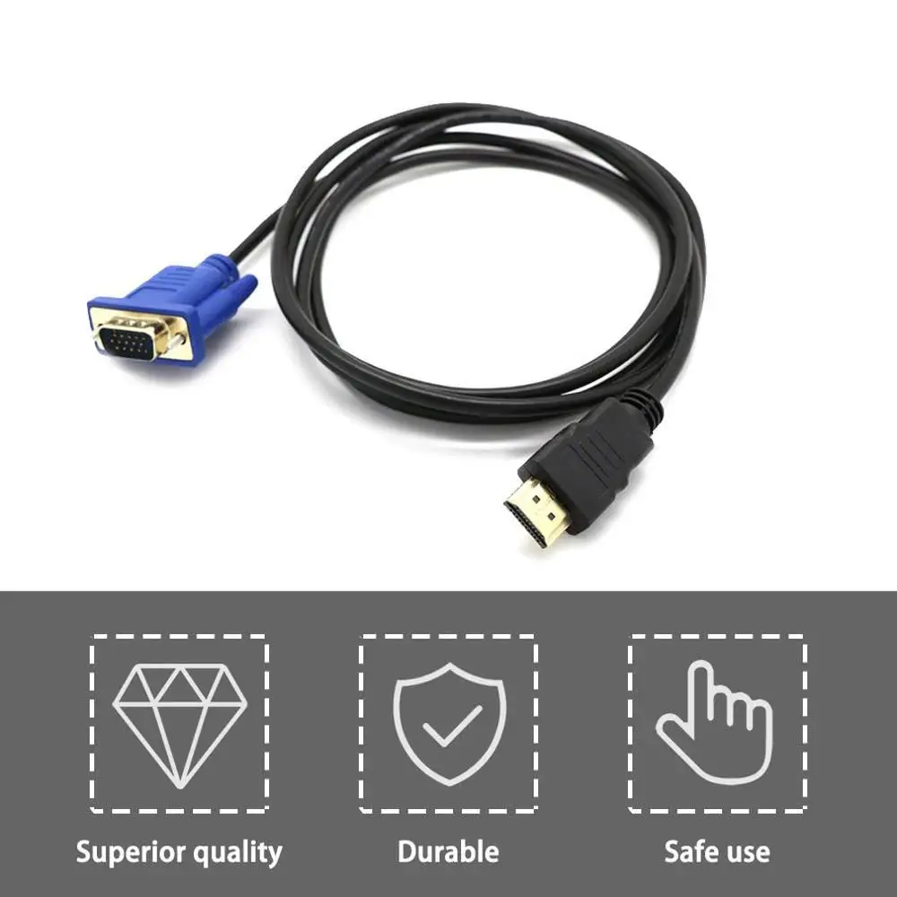 1 м HDMI к VGA D-SUB Мужской кабель видеоадаптера для подключения к HDTV компьютерный монитор ПК кабель видеоадаптера