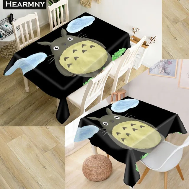 as photo 3D цифровая печать Тоторо серии мультфильм пылеотталкивающая скатерть тумбочка скатерть стол наружное декорирование скатерть - Цвет: as photo