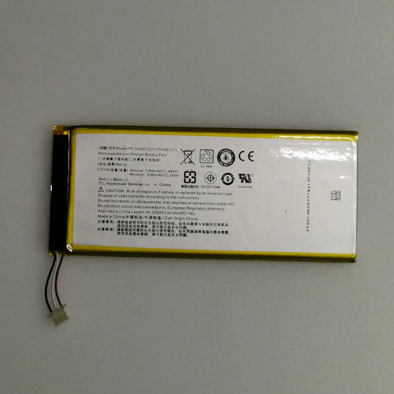 

3380mah new battery for Acer Tablet PR-3258C7G Acer Iconia Talk S A1-734 Tablet