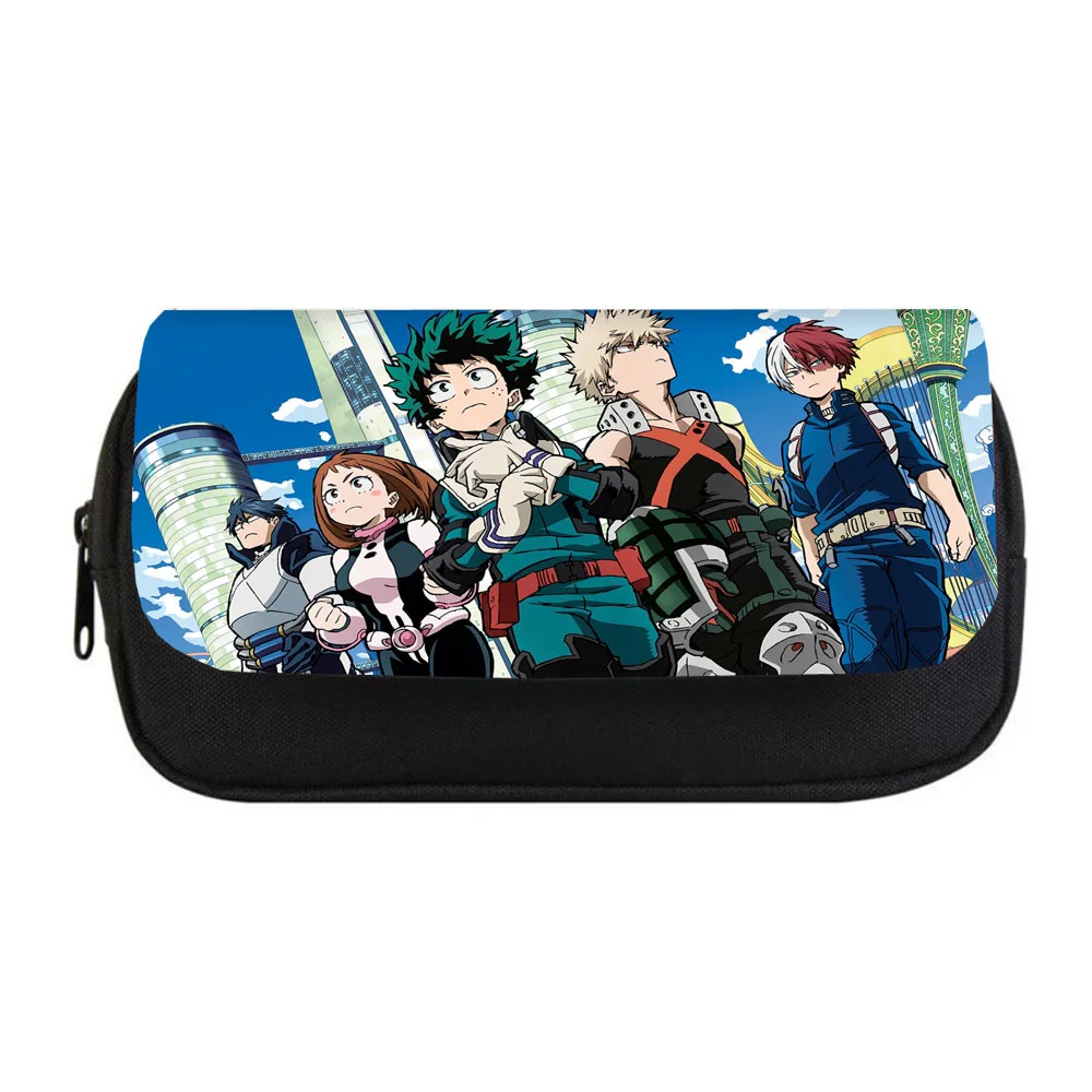 

Student Pencil case Anime My Hero Academia Pencil bag Women Makeup Bag Child boys girls Pencil Case Double Zipper pencil Bag