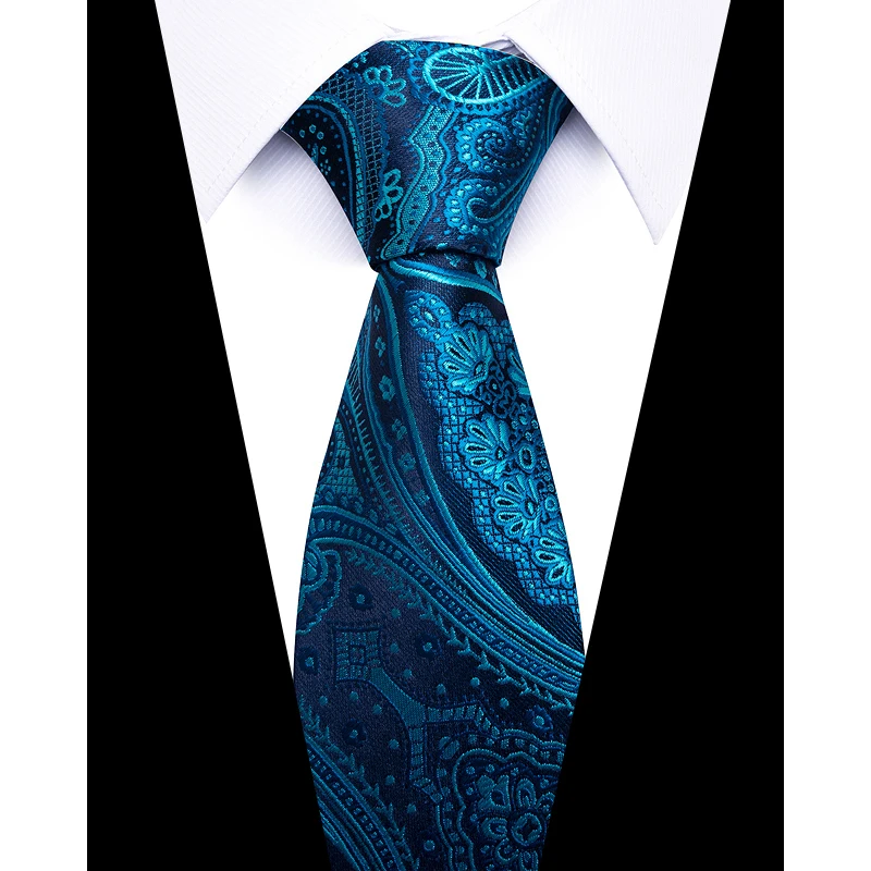 160 Colors Factory Wholesale Fashion Silk Tie Blue Paisley Gravatas