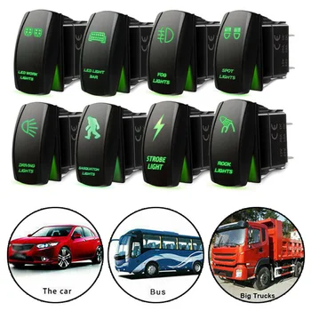 

Car Green LED Work Light Bar Toggle Rocker Switch 40A Relay Wiring Harness Kit 12V 5 Pin LED Rocker Switch Accesorios Coche