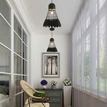 

Cafe Iron Modern Minimalist No Bulbs Dining Room Restaurant Bedroom Pendant Light Home Decor Hanging Badminton Chandelier Bar