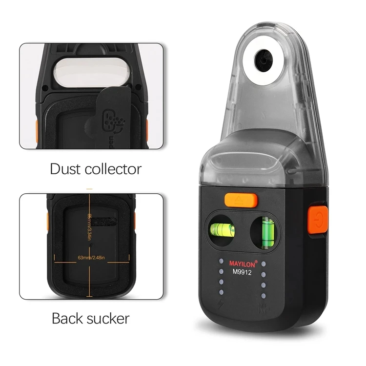 Electric Drilling Dust Collector Laser Level Meter Wall Suction Vacuum Drill Dust Cleaning Tools 13mm Large Aperture 15