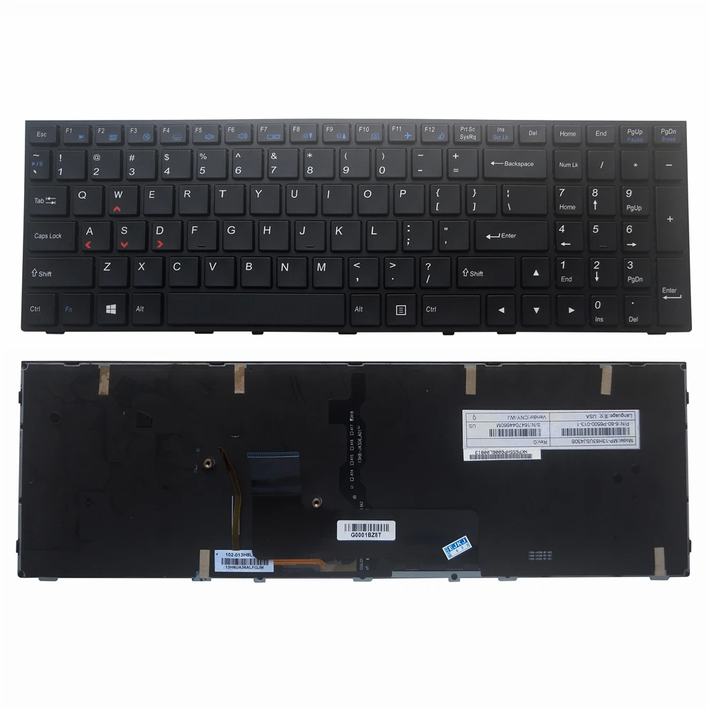 Teclado para Clevo Teclados e Quadro Backlight N151 sc N155 N170 Preto Substituição Eua Inglês Novo Ovy N150 rd N150sd - Imagem 6