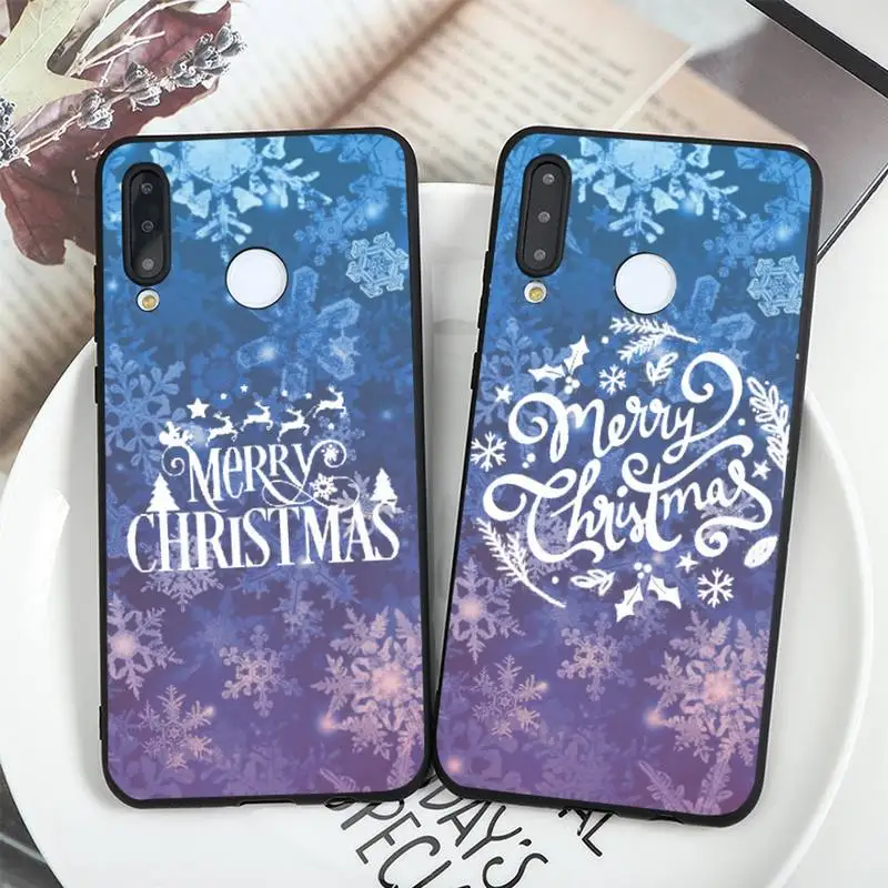 

Merry Christmas Art Text Pattern Phone Case For Huawei Enjoy 7 7s 8 8e 9 9e 10 plus P8lite 2017 Honor 5a view9 play 3e