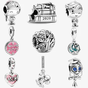 

2020 new boy Girl Teenager mom birthday Graduation book bead Fit Original pandora charms silver 925 Bracelets Women diy Jewelry