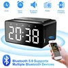alarm clock digital Bluetooth Speaker fm radio with clock with USB Charger & Wireless QI Charging 3 Level Digital Desktop Clock 2