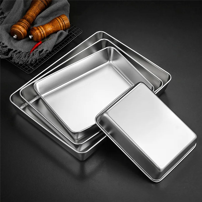 Stainless Steel Rectangular Bakeware With Handle 1