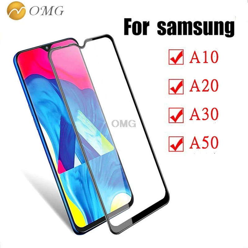 OMG 9H полное покрытие из закаленного стекла для samsung Galaxy A10 20 30 50 Защитная пленка