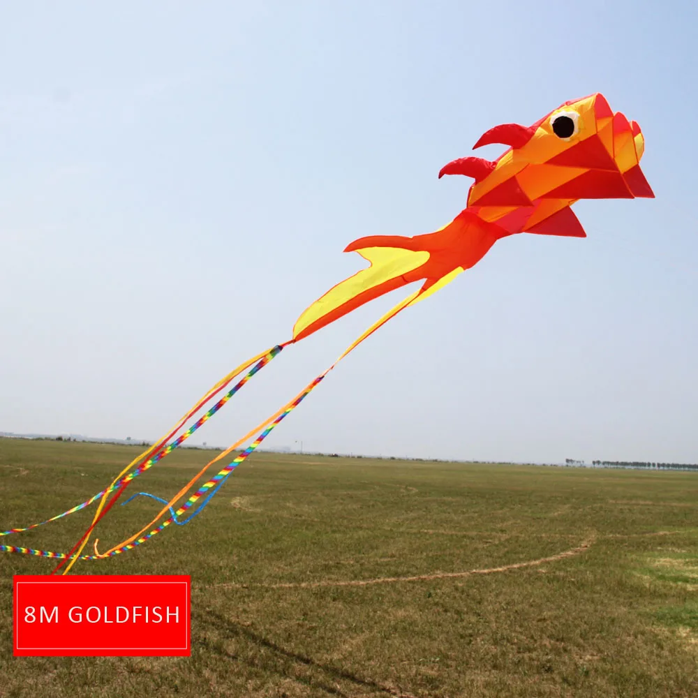 2022 Giant 3D Goldfish Frameless Parafoil Kite 8m Large Single Line Kite