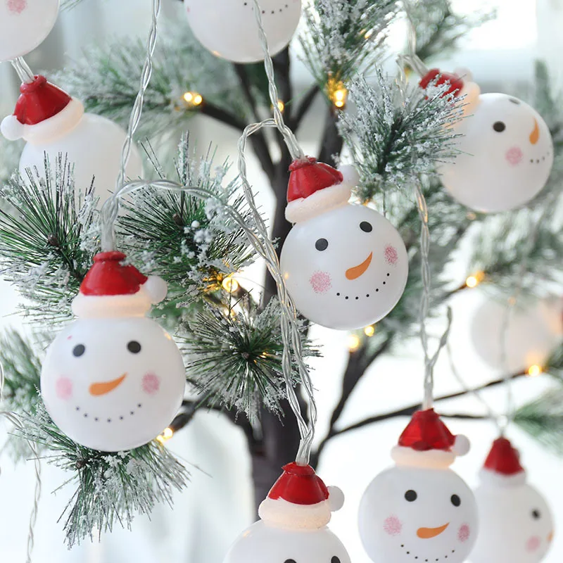 1 м 10LED Новогодняя гирлянда, сказочный светильник, Санта Клаус, снеговик, рождественские украшения для дома, Рождественская гирлянда, Navidad Natale