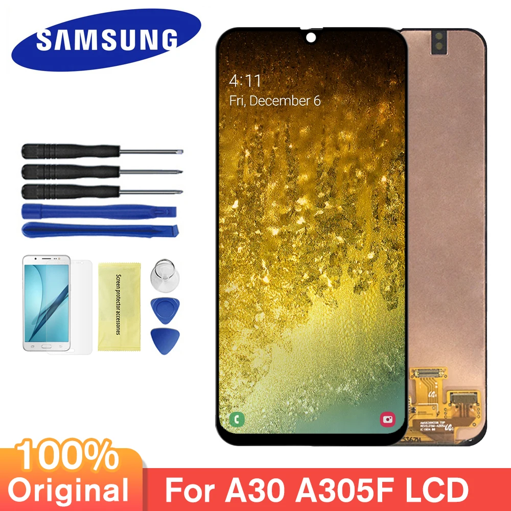 Оригинальный ЖК-дисплей для Samsung galaxy A30 A305 A305F/DSF A305J A305F A305FD A305A A305N с сенсорным