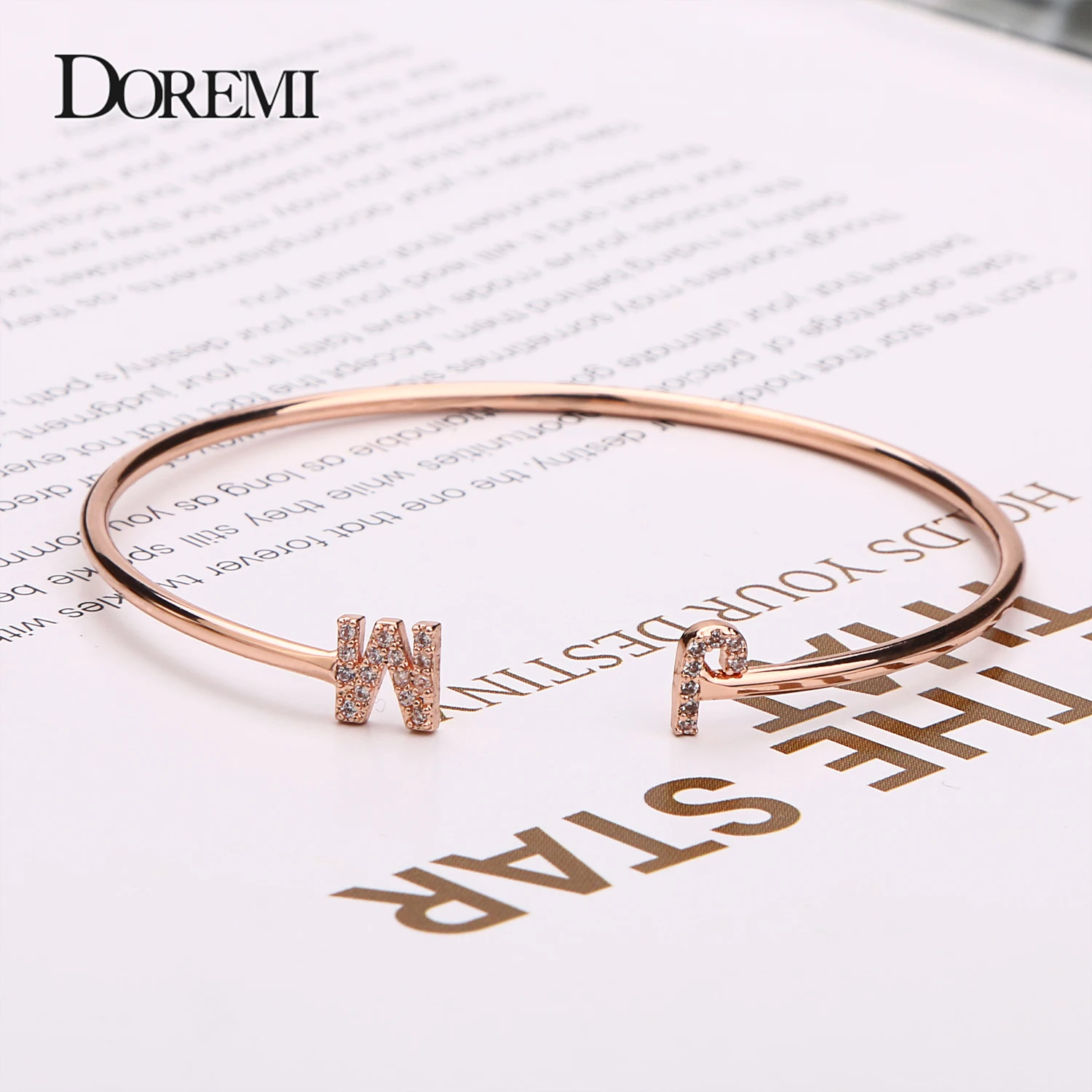 DOREMI изготовленный на заказ браслет с надписью детский цирконием установкой