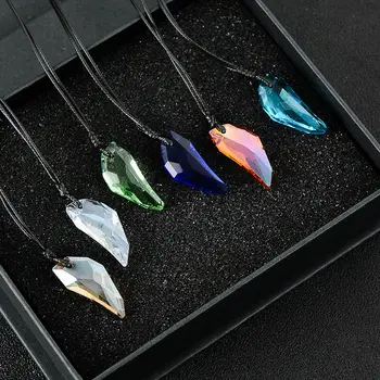 Men’s Wolf Tooth Necklace Crystal Natural Stone Pendant Women Jewelry Fashion