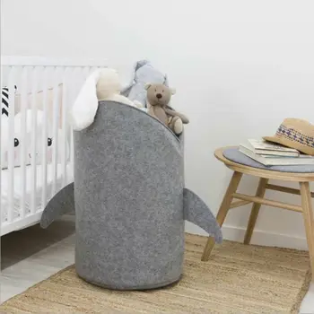 

Clothing Storage Bags Cartoon Shark Shape Laundry Hamper Toy Basket For Clothing Storage Large Storage Bin