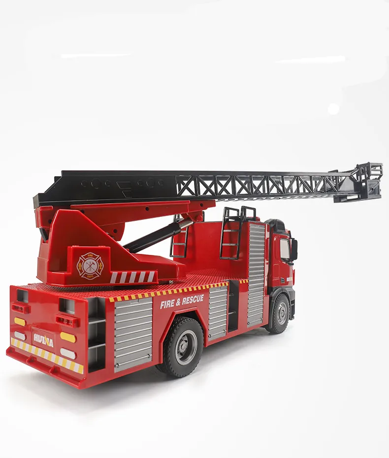 Amiqi Huina 1561 2.4G 1:14 22Ch Simulation Remote Control Toy Fire Truck Ladder With Water Spray 270 Degrees Rotating Car