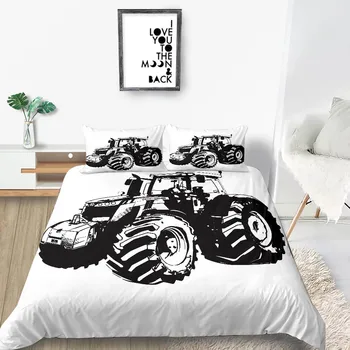 

Tractor Bedding Set 3D Fashionable Soft Creative Duvet Cover White King Queen Single Twin Full Double Unique Design Bed Set