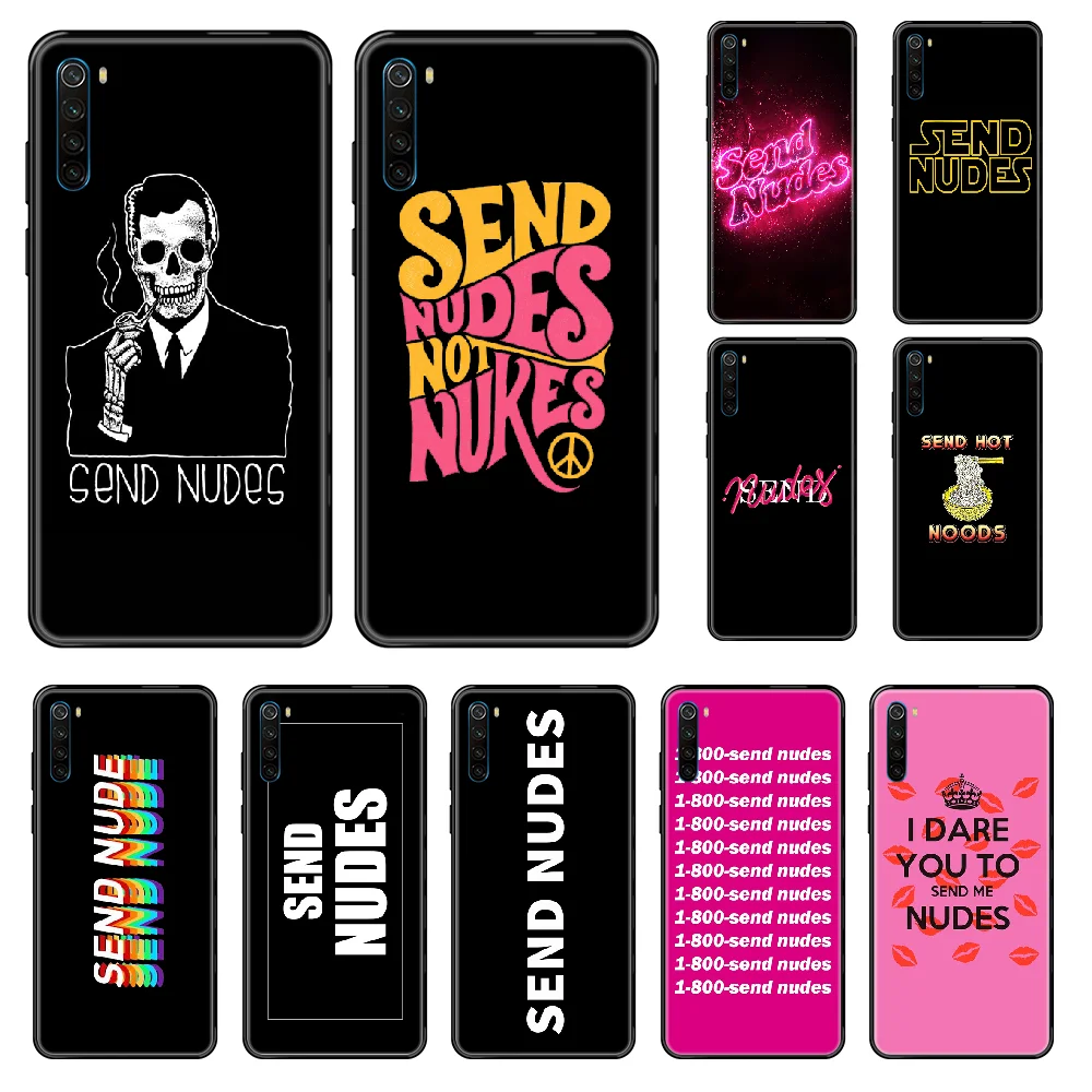 Send Nudes Phone case For Xiaomi Redmi Note S2 4 5 6 7 8 A S X Plus Pro black painting cell cover soft prime silicone back art | Мобильные