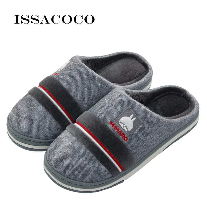 

ISSACOCO Winter Slippers Men Non-slip Cotton Plush Warm Home Slippers Man Indoor Slippers Flat Shoes Men Slippers Men Pantuflas