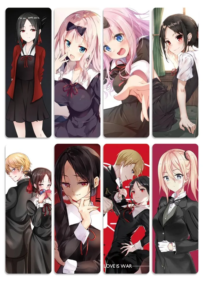 10 компл./лот аниме Кагуя-sama Love Is война закладки для книг Shirogane Miyuki книжная Обложка из ПВХ mark офисные школьные принадлежности подарок