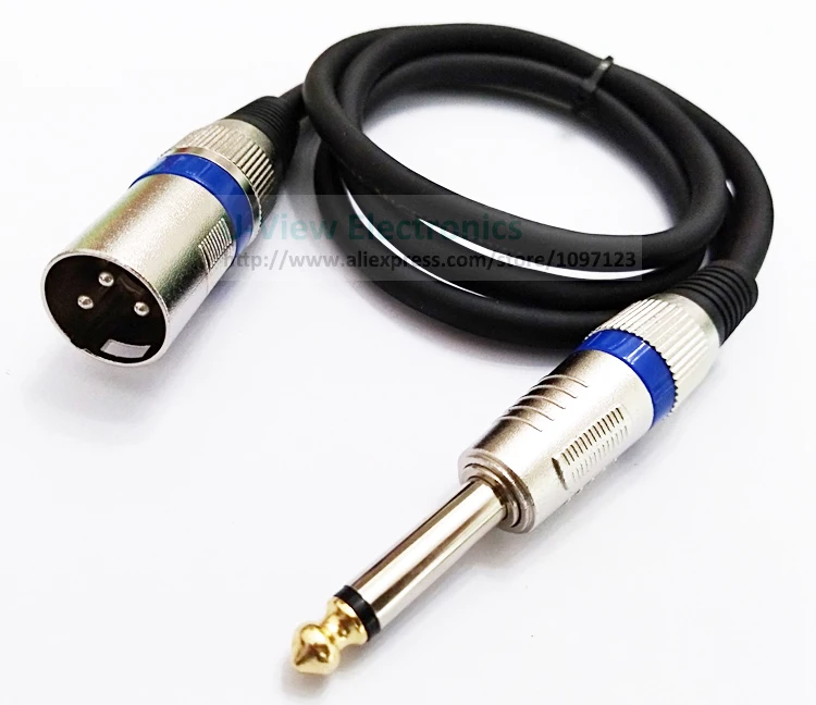 NCHTEK 1 м Чистый медный DIY Микрофон XLR 3Pin мужской Динамик Джек до 6,35 мм моно Мужской Соединительный аудиокабель/ /1 шт