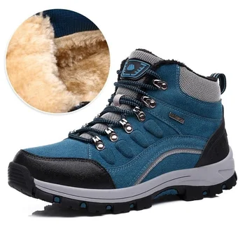 

Men's Warm and Velvet Fur Non-slip Outdoor Shoes Winter Snow Boots Casual Hiking Shoes