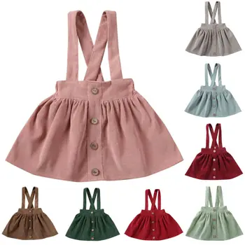

Toddler Kids Baby Girls Strap Suspender Dress Outfit Clothes Summer Sleeveless Bib Mini Dress Children Solid Color Dresses 1-6T