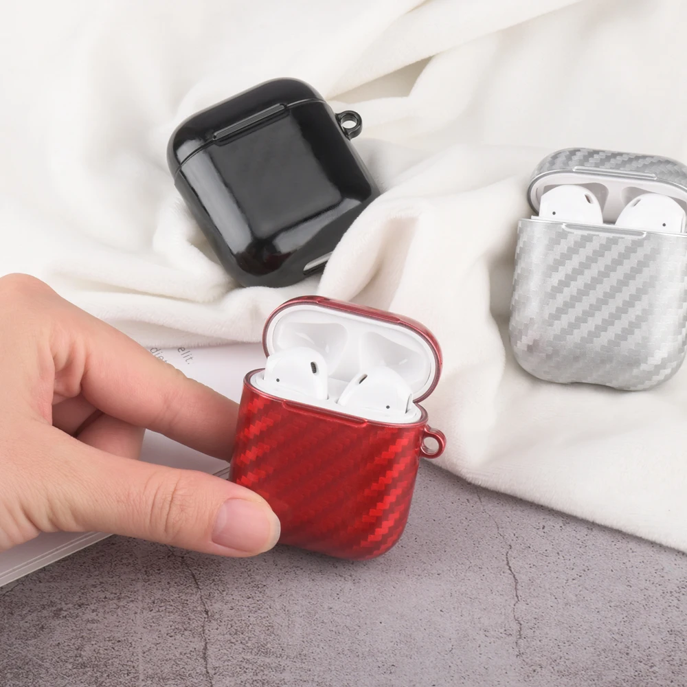 Чехол для наушников из углеродного волокна для Airpods 1 2, беспроводной зарядный чехол, чехол для наушников с Bluetooth для AirPods 1, 2, аксессуары