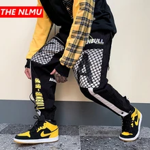 Светоотражающий дизайн карго шаровары мужские повседневные бегуны уличная хип хоп брюки мужские эластичные талии джоггеры WG534