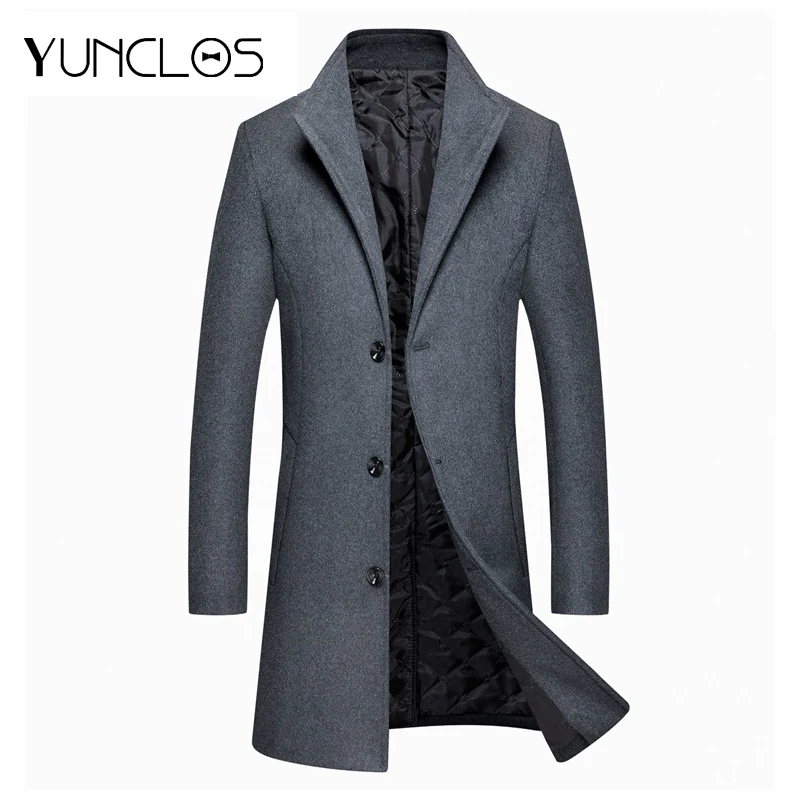 Yunclos Men's Solid Color Coat For Spring/Winter Jacket Asian Size Casual Slim Jacket Durable Without Deformation Overcoat Yunclos Men's Solid Color Coat For Spring/Winter Jacket Asian Size Casual Slim Jacket Durable Without Deformation Overcoat