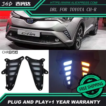 

Free shipping ! Case For Toyota C-HR CHR CH-R 2016 2017 Fog lights DRL 12V LED Daytime Running Light Daylight Car styling