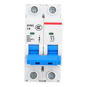 

GYM1 Miniature Circuit Breaker 2P Small-Sized Air Switch Circuit Protection 400VAC 50/60Hz(6A)
