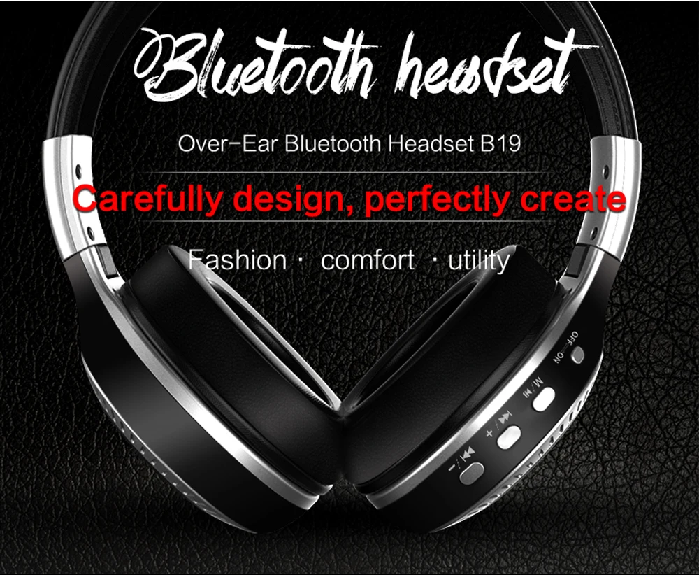 B19 Bluetooth наушники беспроводные гарнитуры над ухом fm радио микро SD карта MP3
