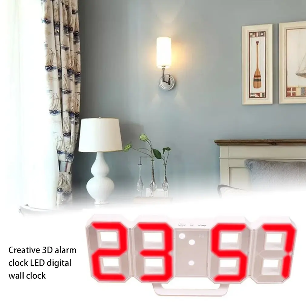 Офисный креативный 3D будильник многофункциональные светодиодные цифровые