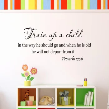 

1PC Peel and Stick Removable Non-toxic Vinyl DIY Bible Verse Christian Train Up A Child Wallpaper Wall Decals Wall Stickers
